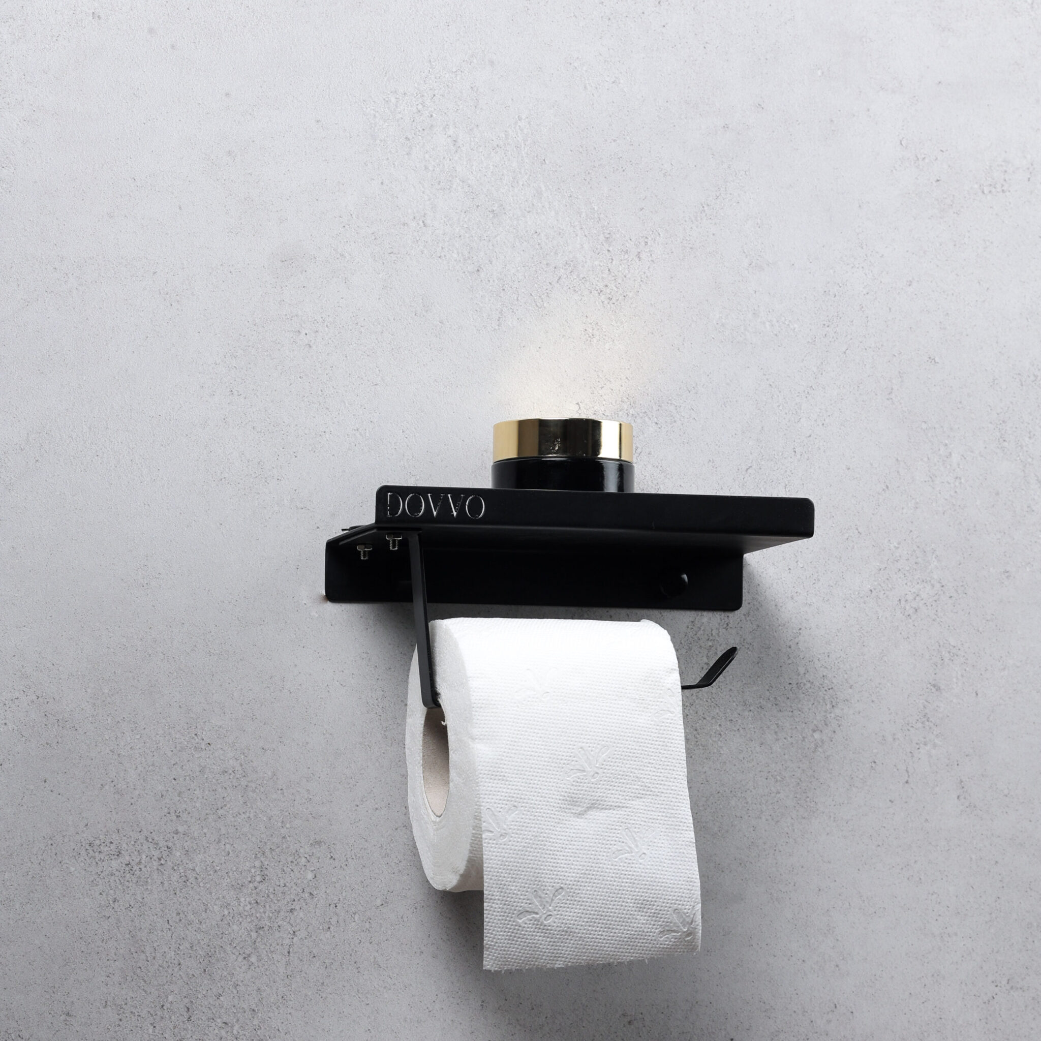 جج Black Tissue Holder with Storage - Image 1