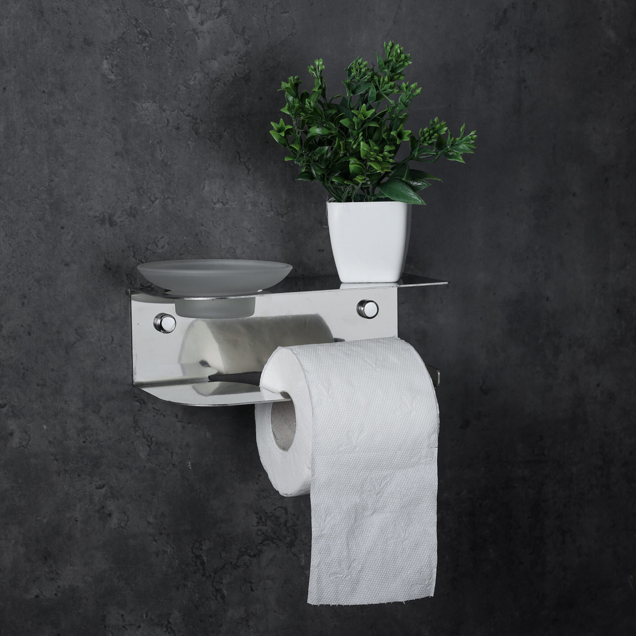 خت (8) Silver Tissue Box Holder - Image 1